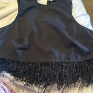 Black feather top size large